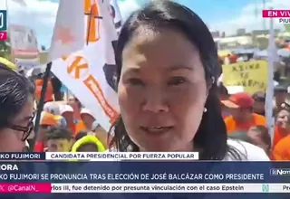 Keiko Fujimori responsabiliza a López Aliaga por elección de José María Balcázar: "Un tonto útil de los caviares"