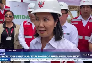Keiko Fujimori advierte que Ejecutivo buscará otras vías si Congreso rechaza facultades