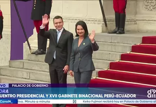 Keiko Fujimori y Daniel Noboa se reúnen en Palacio de Gobierno para el XVII Gabinete Binacional