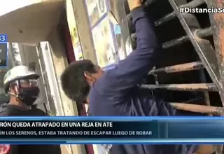 Ladrón quedó atrapado entre las rejas de una bodega en Ate