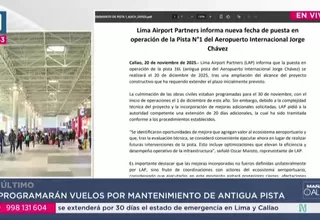 LAP reprograma apertura de pista número uno para el 20 de diciembre