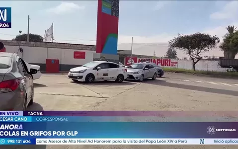Largas colas de vehículos se forman en grifos de Tacna por escasez de GLP