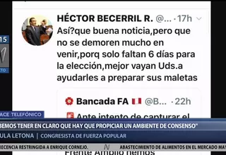 Letona dice que afirmación de Becerril referida a elección de TC no la representa