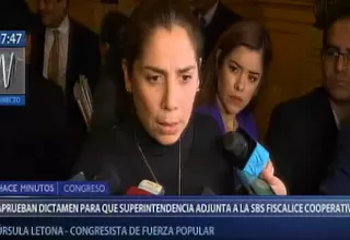 Úrsula Letona saluda que ente adjunto a la SBS supervise a cooperativas