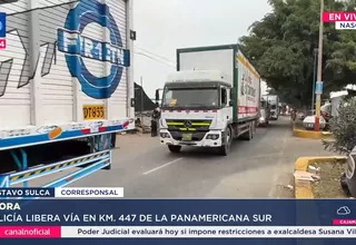 Policía libera kilómetro 447 de la Panamericana Sur en Nasca