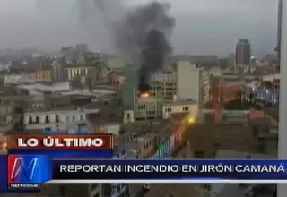 Lima: esta tarde se registró un incendio en un edificio del jirón Camaná