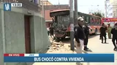 Lince: Bus se empotró contra inmueble tras impactar contra camión - Noticias de bus