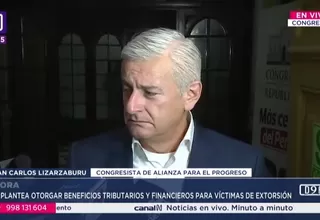 Lizarzaburu desconoce firma en ley de beneficios a extorsionados