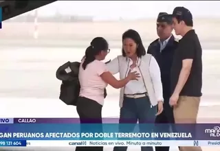 Llegan al Perú peruanos afectados por sismos en Venezuela en vuelo de la FAP