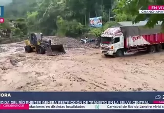 Lluvias interrumpen tránsito en río Reither en Chanchamayo