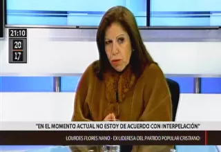 Lourdes Flores: No estoy de acuerdo con la interpelación contra Martens