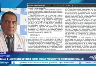 Gobierno designa a Luis Rosales Pereda como nuevo presidente ejecutivo de EsSalud