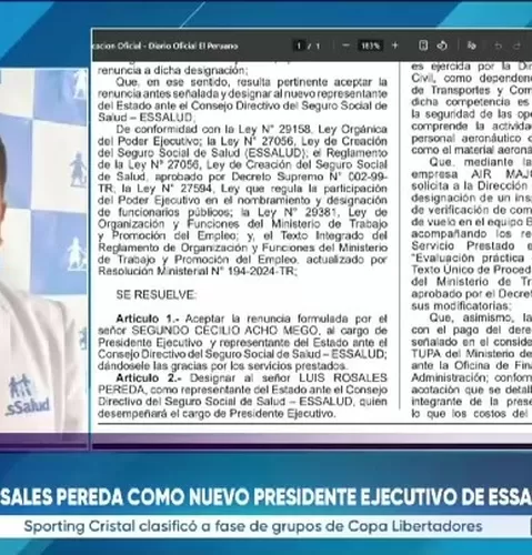 Luis Rosales Pereda fue designado como nuevo presidente ejecutivo de EsSalud