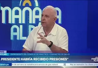 Luis Solari afirma que renuncia de Quiroz sería por presión política