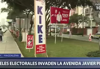 Magdalena: paneles electorales invaden la avenida Javier Prado 