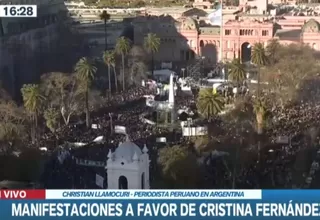 Manifestaciones multitudinarias a favor de Cristina Kirchner