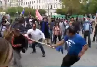  Manifestantes a favor y en contra del Gobierno se enfrentaron