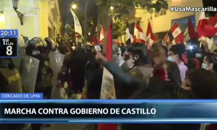 Marcha contra Pedro Castillo se realizó en calles del Centro de Lima ...