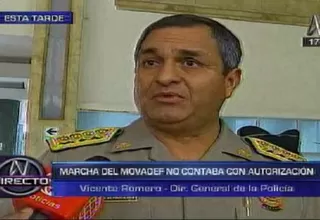 Director General de la Policía: Marcha del Movadef no tenía autorización