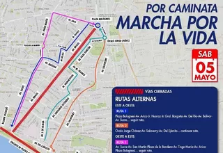 'Marcha por la Vida': desvíos y rutas alternas para esta tarde