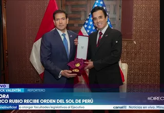 Marco Rubio recibe la Orden del Sol del Perú de manos del canciller Carlos Espá