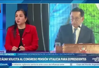 Marisol Espinoza: José Balcázar no tiene derecho a una pensión vitalicia como expresidente