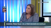 Marisol Pérez Tello sobre nombramiento de Bellido: "Es la peor decisión que ha tomado Pedro Castillo" - Noticias de nombramientos