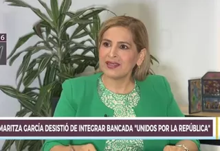 Maritza García desistió de ser parte de la bancada 'Unidos por la República'