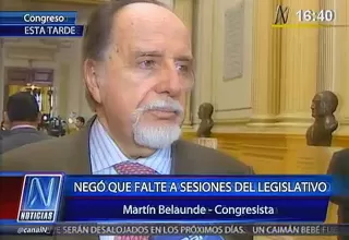 Martín Belaúnde: “Sí me he ausentado dentro del Pleno en algún momento”