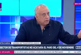 Martín Ojeda ratifica paro de transportistas el 4 de noviembre