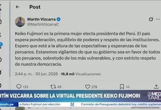 Martín Vizcarra se pronuncia tras el triunfo de Keiko Fujimori