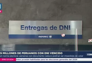 Más de 2 millones de ciudadanos figuran con DNI vencido en el padrón electoral