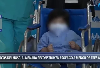 Médicos salvan la vida de un menor de 3 años tras reconstruirle el esófago