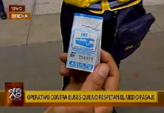 Medio pasaje: realizan operativo contra transportistas que no respetan tarifa