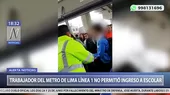 Metro de Lima: trabajador impide que escolar entre con su instrumento musical - Noticias de instrumento-musical