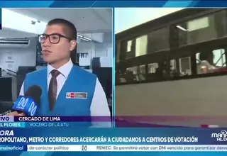 Metropolitano, Metro y corredores operarán con normalidad por elecciones