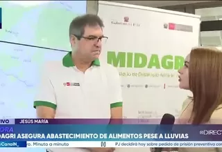 Midagri descarta desabastecimiento de alimentos pese a lluvias