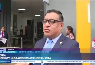 Migraciones: Desde hoy, inicia atención sin cita para trámites de pasaporte