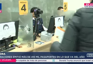 Migraciones emitió 410 mil pasaportes en primer semestre del 2025