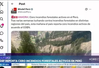 Mindef reporta cero incendios forestales activos en el Perú tras recientes lluvias