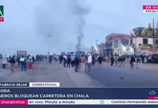 Mineros bloquean Panamericana Sur por debate del Reinfo