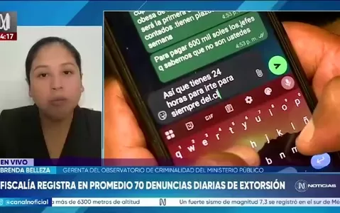 Ministerio Público reporta más de 12.600 denuncias por extorsión en el primer semestre de 2026
