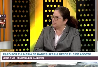 Lucía Ruiz sobre Tía María: "Estamos tramitando el pedido de Arequipa"