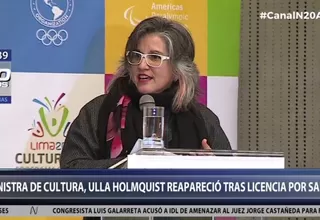 Ministra de Cultura reapareció tras permanecer de licencia por salud