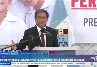 Ministro Chang anuncia reglas sobre maquillaje, cabello y uniforme escolar en colegios públicos
