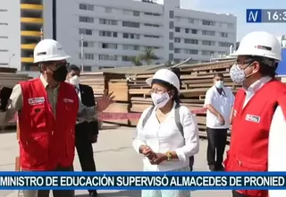 Ministro de Educación supervisó almacenes de Pronied previo al inicio del año escolar