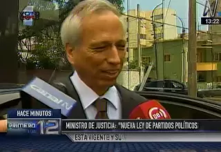 Ministro de Justicia: "Nueva ley de partidos políticos es aplicable"