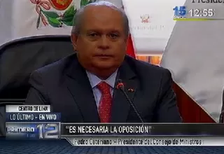 Ministro Pedro Cateriano: Es necesaria la oposición para la democracia