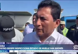 Ministro de Producción evalúa daños en muelle de Pisco y anuncia revisión de cuota del bonito