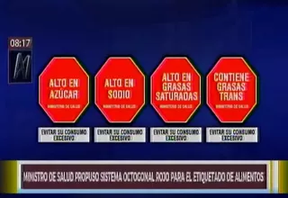 Ministro de Salud defendió propuesta de etiquetado octogonal para alimentos